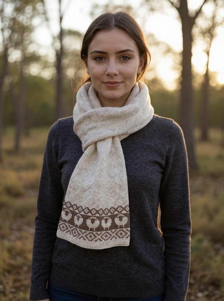 Sheep Scarf and Beanie Set