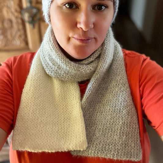 Get Knitted Swatch Sliver Ombre Short Tubular Scarf 