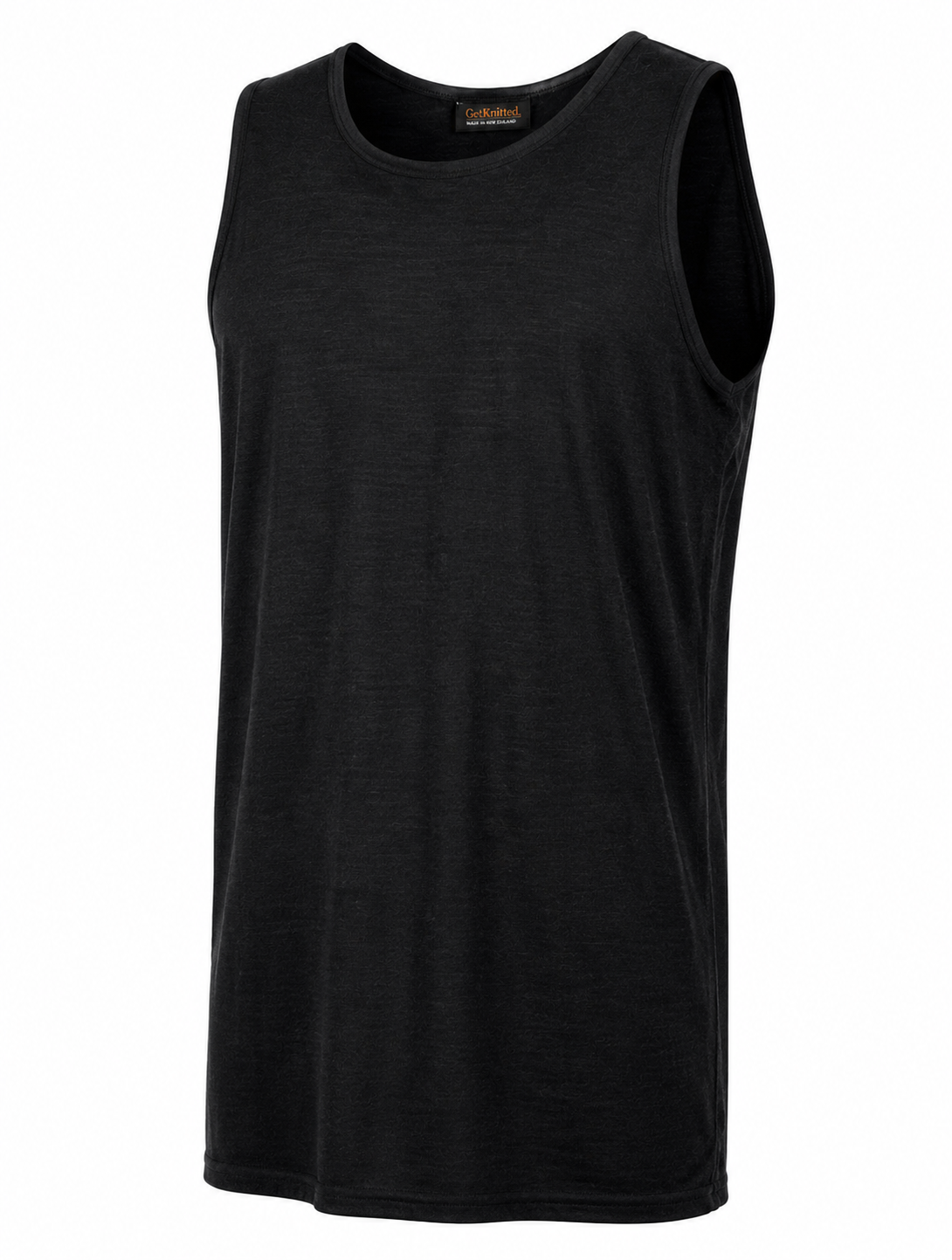 Get Knitted Shearing Singlet classic fit black 