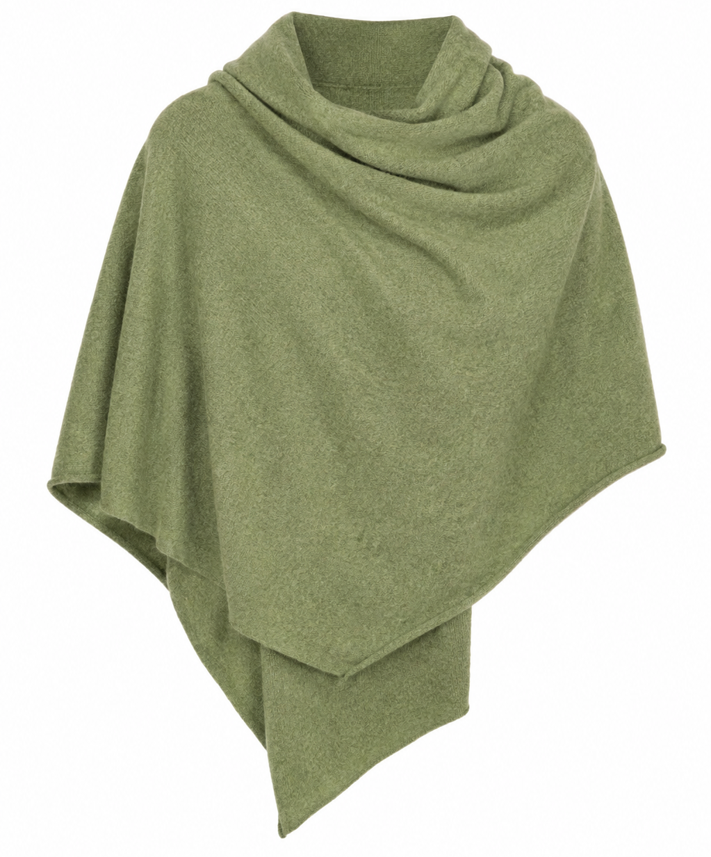 Green poncho wrap on a white background